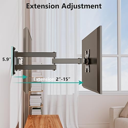 WALI TV Wall Mount Full Motion for 13-32 inch Monitor (1330LM), Black - Image 5