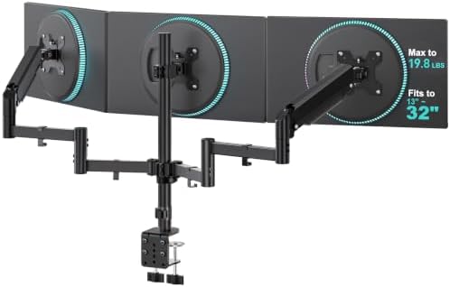 WALI Triple Monitor Mount for 13-32 inch Screens, up to 19.8 lbs per Arm by WALI
