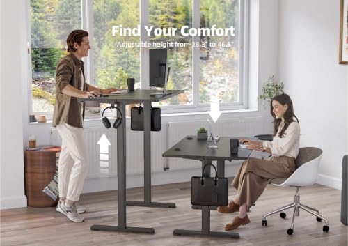 YDN 35 x 20 Inch Black Electric Standing Desk - Image 5