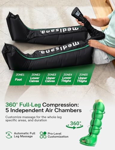 Medisana Leg Compression Massager with Heat for Circulation & Pain Relief - Image 2