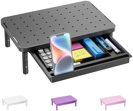 WALI Computer Monitor Stand with Storage, Monitor Riser 3 Height Adjustable by WALI