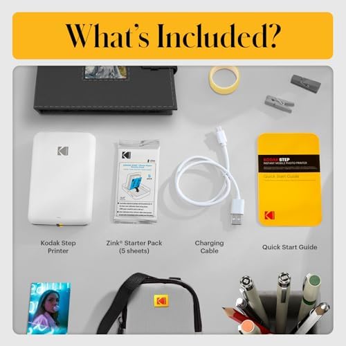 KODAK Step Instant Smartphone Photo Printer, Portable Mini Color Wireless Mobile Printer, Zink 2x3” (5.1x7.5 cm) Sticky-Back Photos, Bluetooth Compatible with iOS & Android Devices, Editing App, White - Image 3