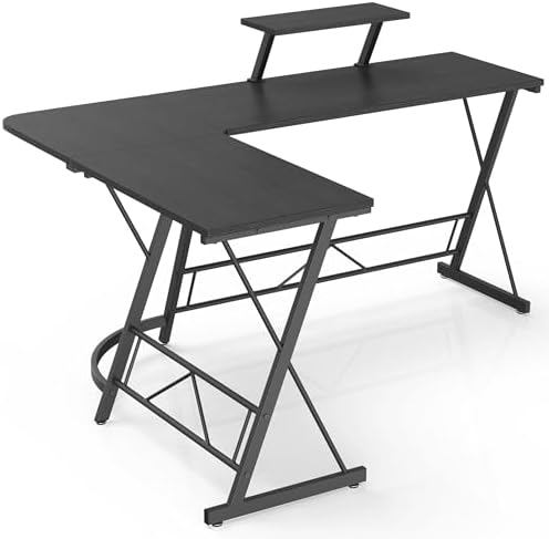 Mr IRONSTONE 63" L Shaped Computer Desk, Corner Desk, Home Office Desk, Gaming Writing Workstation with Large Monitor Stand, Easy to Assemble, Black - Image 6