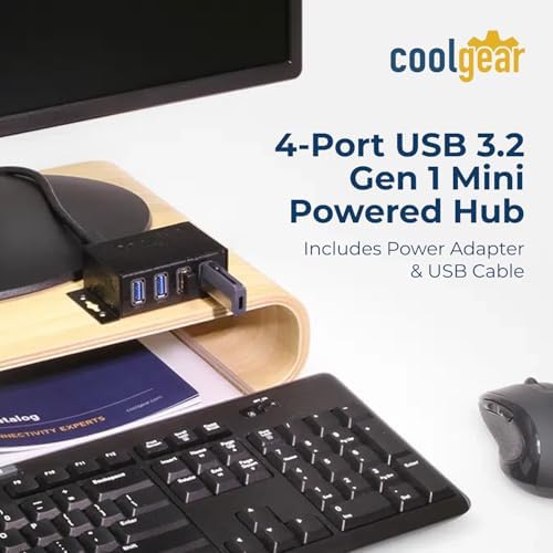 Coolgear 3.2 Gen 1 USB Hub - 4 Port USB Hub with 5Gbps Data Transfers, Mountable Metal Housing, 5V Power Adapter, ESD Surge Protection, Bus or Self Powered - Image 2
