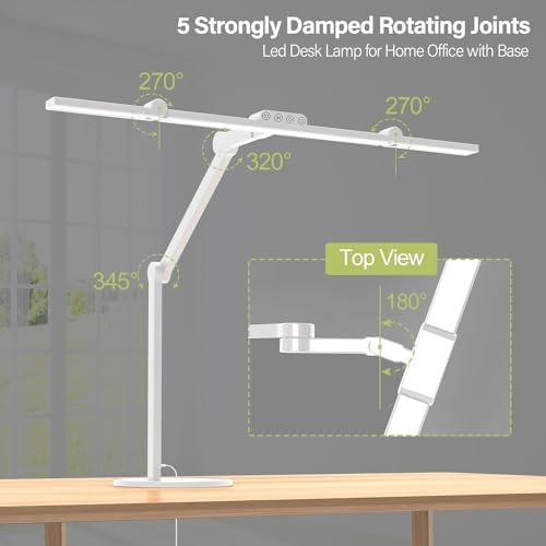 Micomlan Architect Desk Lamp for Home Office, 24W Adjustable Led Desk Light with Remote, 1500LM Bright Dimmable Computer Table Light Rotatable Office Lamp with Base for Cafting Monitor - Image 6