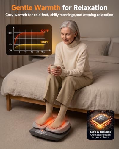 Snailax Vibration Foot Massager with Heat for Plantar Fasciitis Pain & Circulation, High RPM Oscillating Deep Tissue Foot & Calf Massager, 3 Speeds Vibrating 2 Heat Settings with Remote, FSA Eligible - Image 4