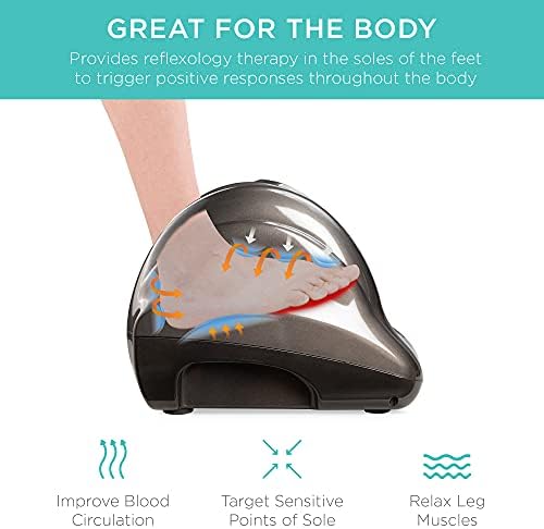 Best Choice Products Shiatsu Foot Massager for Pain Relief, Plantar Fasciitis, Neuropathy, Blood Circulation, Remote Control w/Compact Design - Gray - Image 3