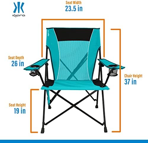Kijaro Dual Lock Portable Camping Chair - Versatile Folding Sports and Outdoor Chair for Lawn - Locks Position - Ionian Turquoise - Image 3