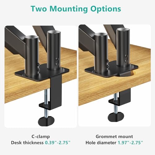 WALI Adjustable Dual Monitor Arm for 13-27 inch Screens, 19.8 lbs per Arm - Image 6