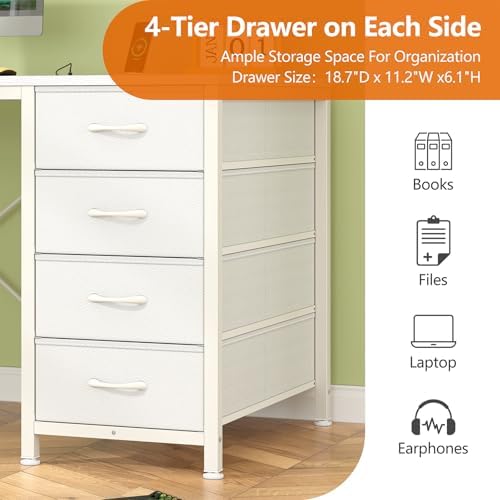 50 Inch Computer Desk with 8 Drawers for Home Office, Bedroom, Living Room - Image 7