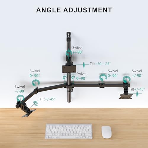 WALI Stacked Triple Monitor Wall Mount for 49" Curved and Dual 34" Monitors - Image 4