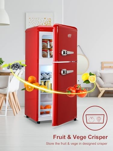 Refrigerator with Freezer 3.5 Cu.Ft Top-Freezer Compact Refrigerator Red - Image 5