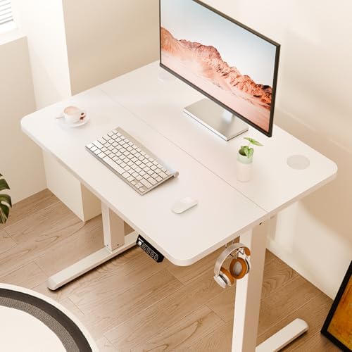 Small Standing Desk, 32"x24" Height Adjustable Sit-Stand Home Office, White - Image 2