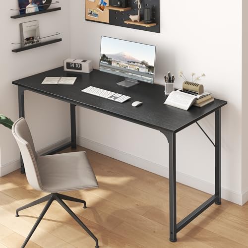 Huuger 48 Inch Office & Gaming Desk with Storage, Modern Simple Design, Large Legroom, Black Metal Frame - Image 6