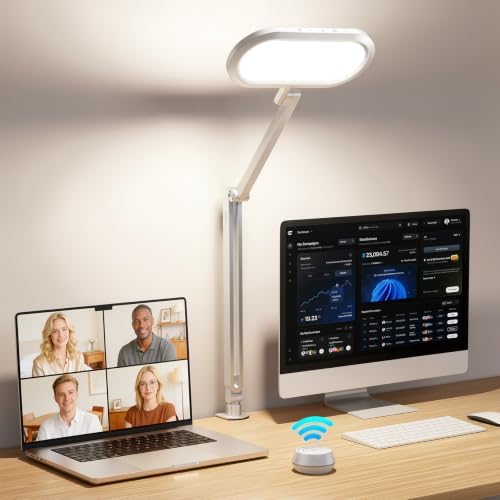 LitONES LED Desk Lamp with Clamp and Stepless Remote, Dual-Sided Soft Light by LitONES