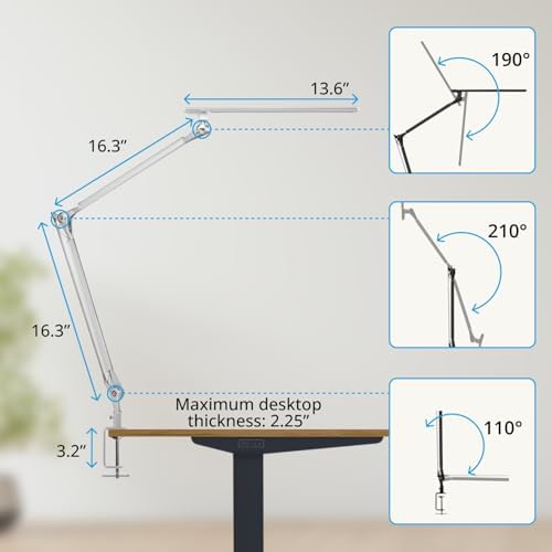 UPLIFTDESK E7 LED Desk Lamp with Clamp - 3 Color Mode Architect Desk Lamp - Image 4