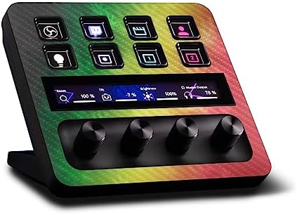 MightySkins Carbon Fiber Skin Compatible with Elgato Stream Deck + - Rasta Rainbow | Protective, Durable Textured Carbon Fiber Finish | Easy to Apply, Remove, and Change Styles | Made in The USA by MIGHTY+SKINS