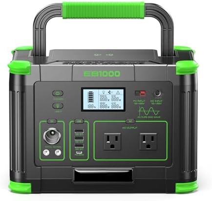 Portable Power Station 1000W 999Wh Solar Generator for Outdoor Camping by GRECELLPOWERSTATION