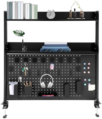 Desktop Bookshelf Clamp On Desk Shelf with Each Tier Load Capacity(16.53 Lbs) Multipurpose Clip-On Desk Organiser Desktop Organizer Bookshelf Storage Shelves for Study Rooms, Bedrooms(Black) by Unknown