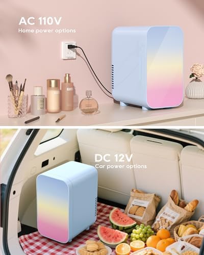 BEICHEN Mini Fridge,6 Liter / 8 Can Makeup Fridge for Skincare, Drink - Image 5