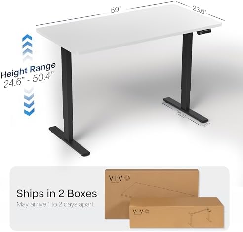 VIVO White 60 x 24 in Standing Desk, DESK-KIT-2B6W - Image 3