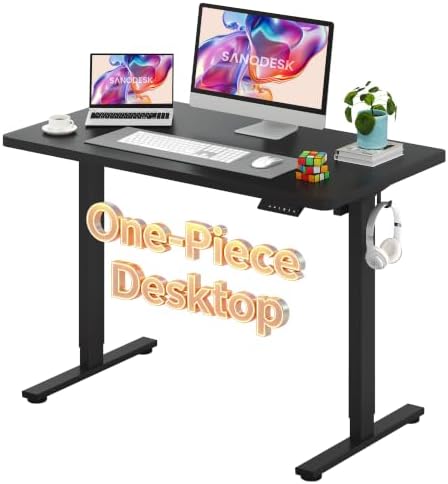 SANODESK One-Piece Electric Height Adjustable Standing Desk 48''x 24'' by sanodesk