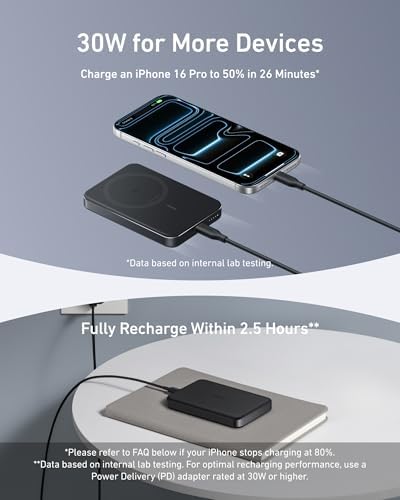 Anker MagGo Power Bank, 10,000mAh Qi2-Certified 15W Portable Charger - Image 6