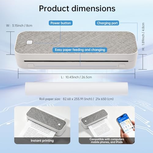 Portable printer bluetooth Inkless thermal for Phone & Laptop and Tablet - Image 2