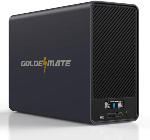GOLDENMATE 2000VA/1600W Lithium UPS Battery Backup & Surge Protector, Gray by GOLDENMATE