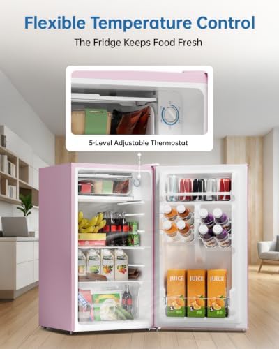 3.2 Cu Ft Mini Fridge with Freezer, Single Door Upright Freezer - Image 5