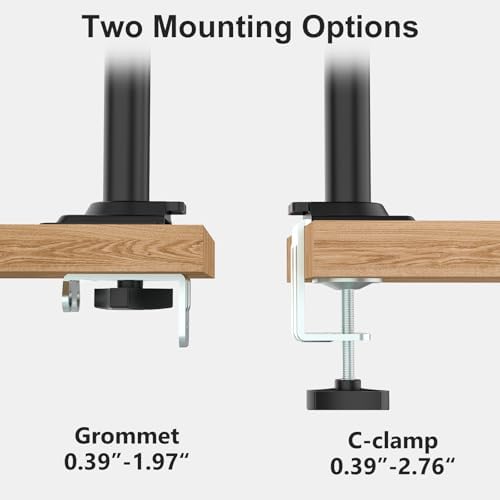WALI Tall Dual Monitor Desk Mount for 13-33 inch Screens, 19.8 lbs per Arm - Image 6