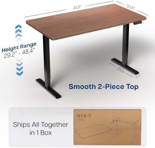 VIVO Dark Walnut 43 x 24 in Standing Desk, DESK-1B4D - Image 3