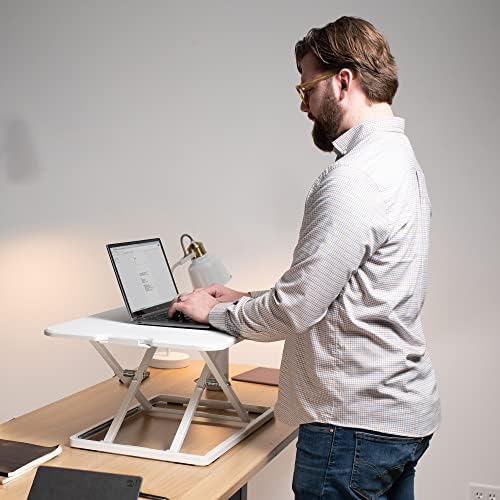 VIVO White 26 in Single Top Standing Desk Converter, DESK-V001JW - Image 6