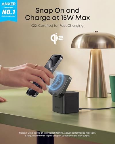 Anker 3-in-1 Cube MagSafe Compatible Qi2 15W Foldable Charging Station - Image 2
