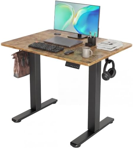 Claiks Electric Standing Desk 35x20 Inch Adjustable Desk, Rustic Brown by CLAIKS