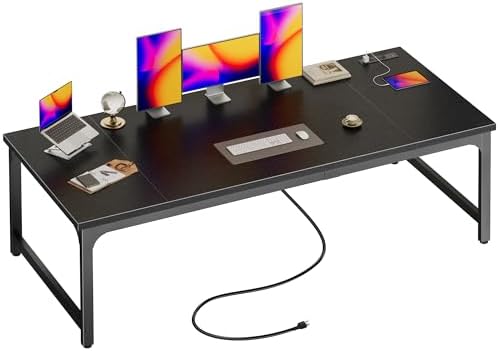 Huuger 71 x 31.5 inch Desk with Power Outlets & 0.95 Inch Thicker Desktop by Huuger