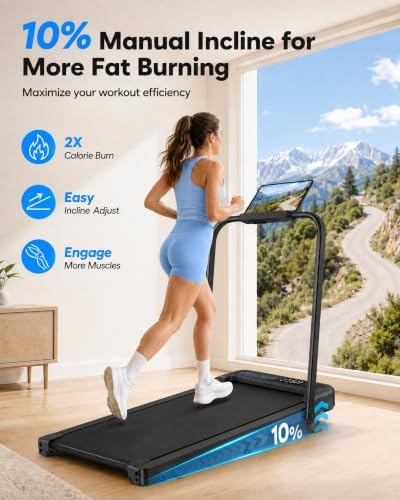 Cardirun Walking Pad with Incline and Stable Handle Bar, Foldable Treadmill - Image 4