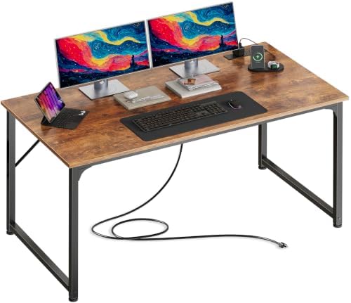 PRAISUN 47 X 24 Inch Deeper Desk with Power Outlets by PRAISUN