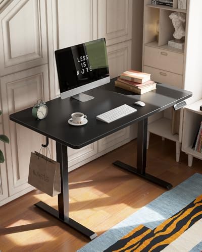 FEZIBO One-Piece Standing Desk, 48"x24" Seamless Tabletop Electric Height Adjustable for Home Office, Study Rooms & Multi-Device Workstations, Black - Image 2