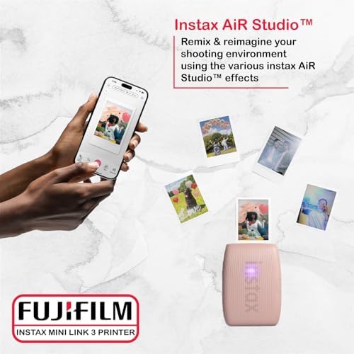 Fujifilm Instax Mini Link 3 Printer Bundle Instax Mini Film (40 Sheets), Instax Mini Link 3 Protective Case (Rose Pink) - Image 4