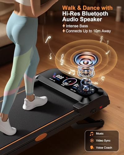 Walking Pad with Auto Incline 15% 12-Level & Speaker, 3 in 1 Under Desk Treadmill, Walking Pad 450lbs Capacity RGB UI Screen, 3.5HP Quiet Portable Walking Pads Desk Treadmills for Home, APP & Remote - Image 3