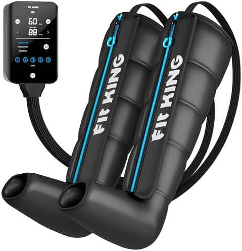 FIT KING Air Compression Recovery System, Cordless 5-Zone Leg Massager by FITKING