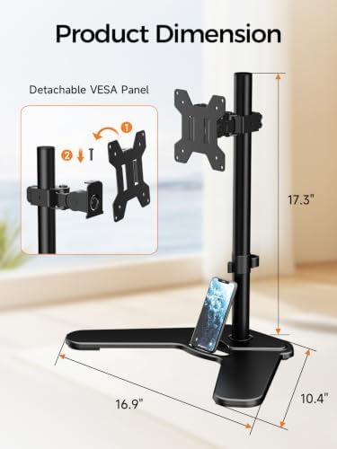 Suptek Single Monitor Mount, Adjustable Monitor Desk Mount for Fully Adjustable Stand 1 / Single Screen up to 32 inches (ML97401SEY) - Image 5