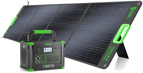 EBL 1000W Portable Power Station with 200W Portable Solar Panel by EBL