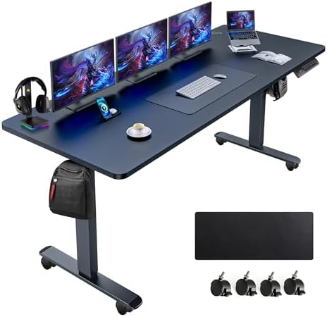 farexon 63x24 Inch Electric Standing Desk with Mouse Pad, Black by farexon