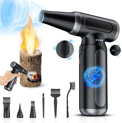 Electric Compressed Air Duster - 30,0000 RPM Rechargeable Cordless Turbo Blower, Portable Air Blower Gun for Cars, PC, Keyboard, Home & Outdoor Dust Cleaning (Replaces Compressed Air Cans) by Mershgaya