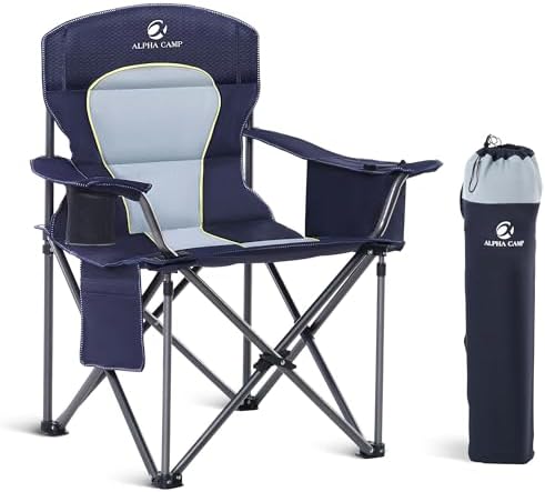 LET'S CAMP Oversized Folding Camping Chair Portable Outdoor Heavy Duty by LETSCAMP