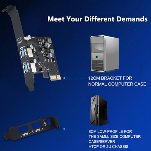 USB PCIE Card 18W Power Delivery, PCI Express 3 Port (Type C, 2X Type A) - Image 6