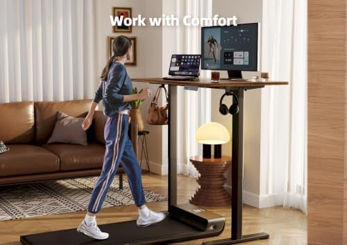 YDN 32 x 19 Inch Rustic Brown Electric Standing Desk - Image 6