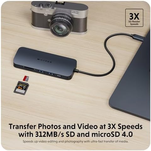 HyperDrive Next 8 Port USB C Hub for Mac, PC, and Chromebook with 4K60Hz HDMI, 2 USB-A, 10Gbps 140W Power Delivery, SD & microSD Card Reader, Ethernet Ports - Image 5